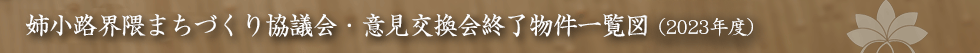 姉小路界隈まちづくり協議会・意見交換会終了物件一覧図 2023年度